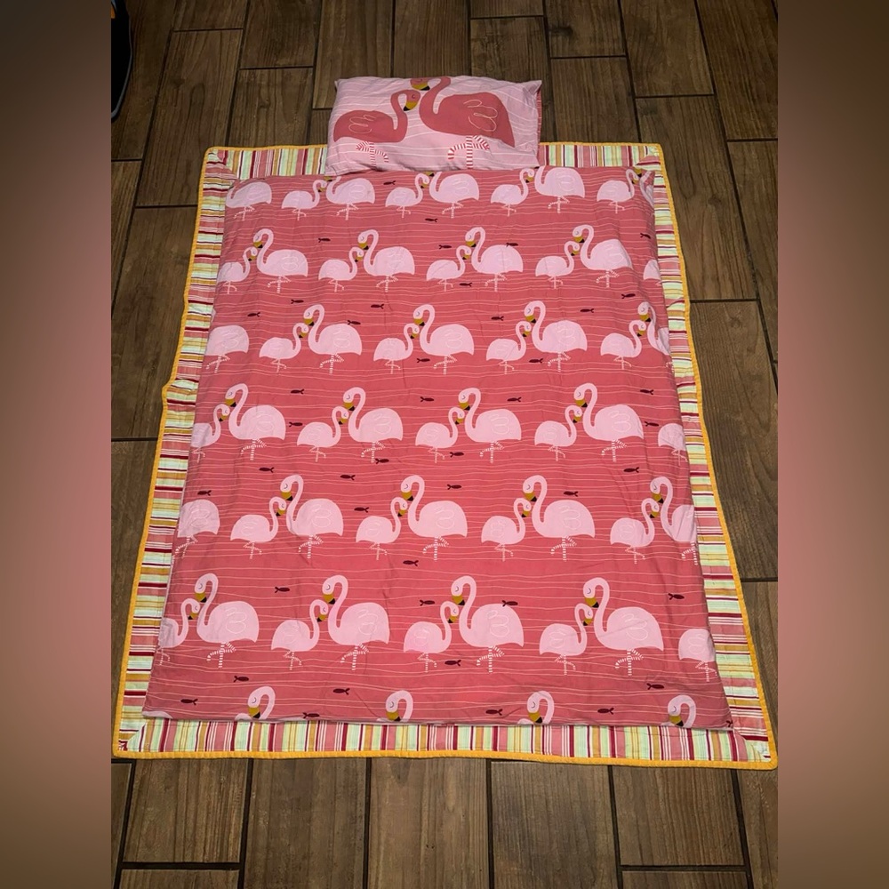 Ikea Rorande Duvet Cover/Pillowcase Flamingo lap quilt 2 flamingos & 3 pillows - Picture 9 of 16